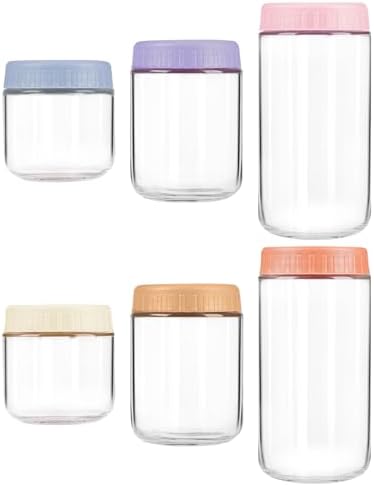Overnight Oats Containers with Lids, 10 & 16 & 24 oz Wide Mouth Mason Jars with Lids, 6 Pack Glass Jars with Airtight lid for Chia Pudding Yogurt Salad, Meal Prer Oatmeal Jars