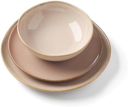 Oneida Organic Shades Clay Stoneware 12-Piece Dinnerware Set for 4
