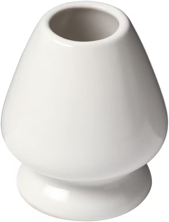 BlendWell Ceramic Matcha Whisk Stand, White Holder for Bamboo Chasen, Protects Shape and Extends Whisk Life