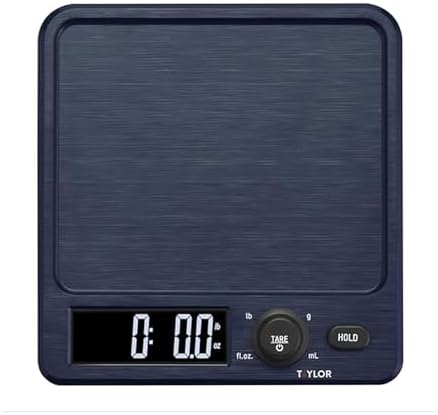 Taylor Digital Kitchen Scale with Antimicrobial Surface Plastic Body Weighs Up to 11 pounds Capacity with Hold and Tare Functions and Backlight