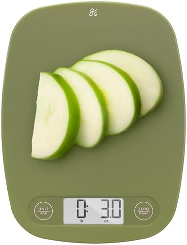 Greater Goods Food Scale, Slim & Compact Build, 1g Precision (Moss Green)