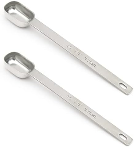 2PCS 3/4TSP(3.75ML) Measuring Spoon, Stainless Steel Long Handle Teaspoons