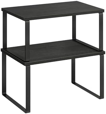 SONGMICS Cabinet Organizer Shelf, Set of 2 Spice Rack, Kitchen Storage