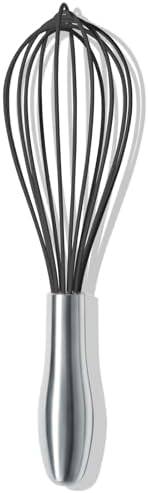OYV 10-Inch Black Silicone Whisk, Non-Scratch, 18/10 Stainless Steel Handle