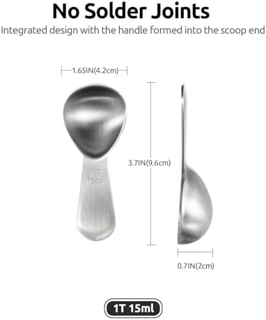 U-Taste 18/8 Stainless Steel Coffee Scoop: 1 Tbsp Scoop Measure Spoon, 2Pcs