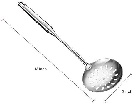 Slotted Spoon,Strainer Skimmer Ladle for Cooking and Frying,15.8Inch