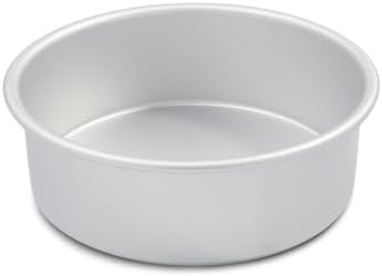 7 Inch Round Cake Pan, Aluminum Round Cake Baking Pans Tins For for birthday cake party cake.Silver(7×3 round Cake Pan)