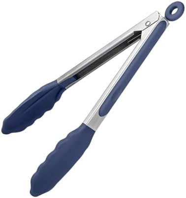 U-Taste Kitchen Tong for Cooking, 480ºF Heat-Resistant, 9in/Midnight Blue