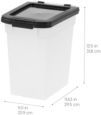 IRIS USA Dog Food Storage Container, 2-Pack, Up to 10 lbs, Black