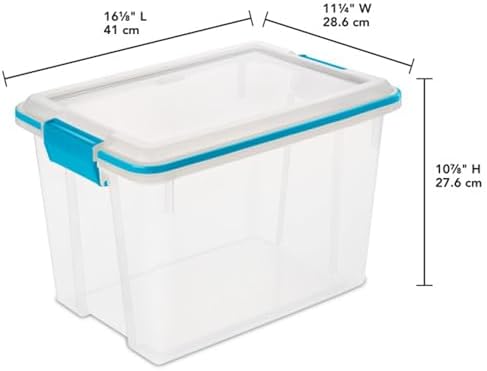 Sterilite Gasket Storage Box with Lids for Home & Office, 20 Quart, 18-Pack
