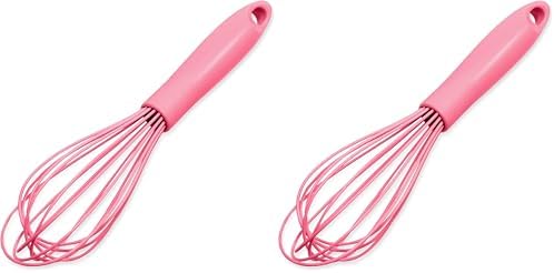 Chef Craft Premium Silicone Wire Cooking Whisk, 10.5 inch, Pink (Pack of 2)