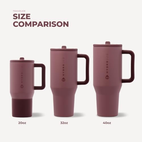 HydroJug Traveler 32oz, Insulated Tumbler with Handle & Straw, Canyon Rose