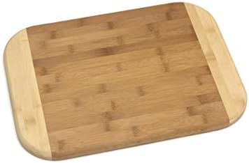 Lipper International Bamboo Wood Two-Tone Kitchen Cutting and Serving Board, Large, 15-3/4" x 11-3/4" x 3/4"