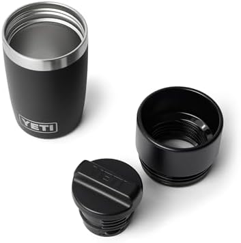 YETI Rambler 8 oz Travel Bottle, Stainless Steel, Vacuum Insulated with Leakproof Commuter Cap, Black