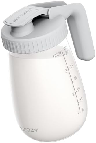 Momcozy Breast Milk Pitcher, Glass Storage Container Wide Mouth, 32oz Gray