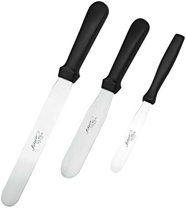Ateco Ultra Straight Spatula 3 Piece Set; 1304 - 4.5 Inch, 1306 - 6 Inch, and 1308 - 8 Inch, Stainless Steel Blades,Silver