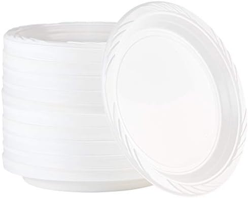 400 Count Disposable 10 Inch White Plastic Dinner Plates Extra Large