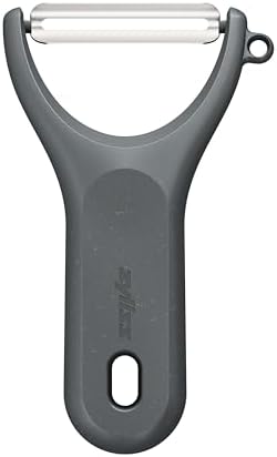 Zyliss Y Peeler – Extra-Hardened Stainless Steel Blade for Effortless Fruit & Vegetable Peeling – Built-in Eye Cutter – Ergonomic Wheatstraw Grip – Dishwasher Safe with Safety Cover – Black