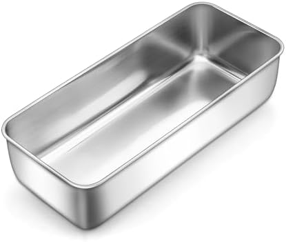 LIANYU Stainless Steel Loaf Pan, 12x5 Inch Large Bread Pan for Baking