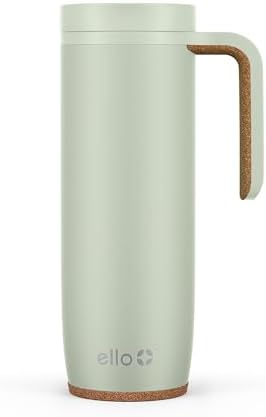 Ello Magnet 18oz Insulated Stainless Steel Travel Mug with Handle, Sage