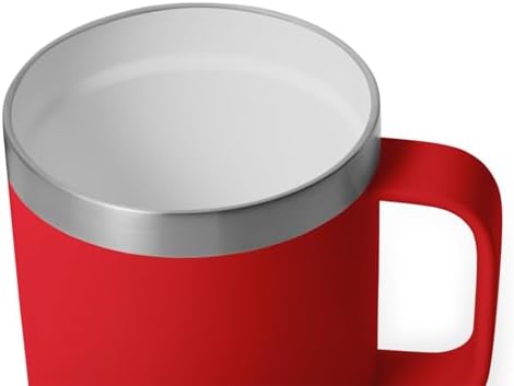 YETI Rambler 10 oz Ceramic Lined Stackable Mug, Vacuum Insulated, Stainless Steel with MagSlider Lid, Rescue Red