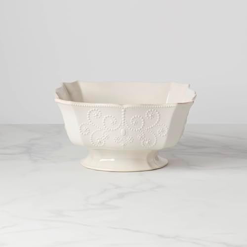 Lenox French Perle White Stoneware Centerpiece Serving Bowl