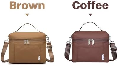 NOL 4 Liters Small Insulated Lunch Bags for Women Cooler Bag Lightweight Nylon Waterproof Lunch Box For Work （Small， Coffee）