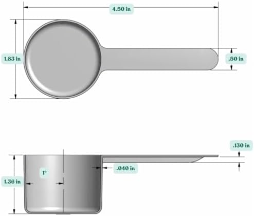 50 mL (50 CC | 1.69 Oz.) Long Handle Plastic Measuring Scoop for Coffee, Protein Powder, Pet Food, Spices, Grains, Dry Goods – Food-Grade BPA-Free (Pack of 2)