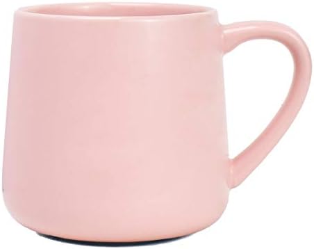Bosmarlin Large Glossy Ceramic Coffee Mug, Pink Tea Cup for Office and Home, 18 oz, Suitable for Dishwasher and Microwave, 1 Pack (Pink)