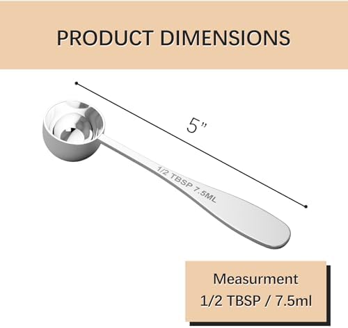 1PCS 1/2TBSP(7.5ML) Measuring Spoon, 18/8(304) Stainless Steel Tablespoon
