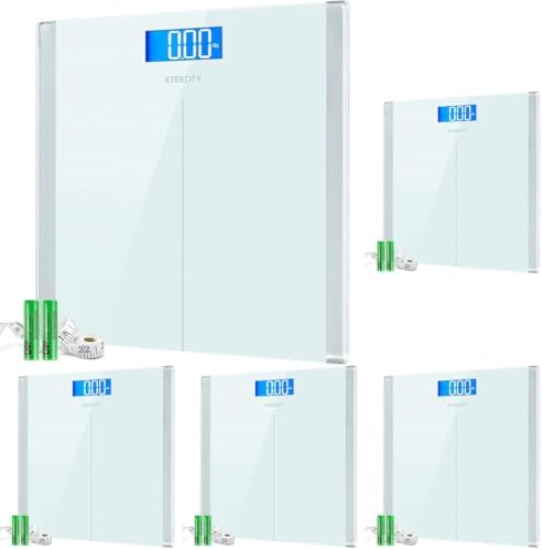 Etekcity Digital Electric Bathroom Scale for Body Weight, 400 lbs, White, ‎11.8 x 11.8 inches (Pack of 5)