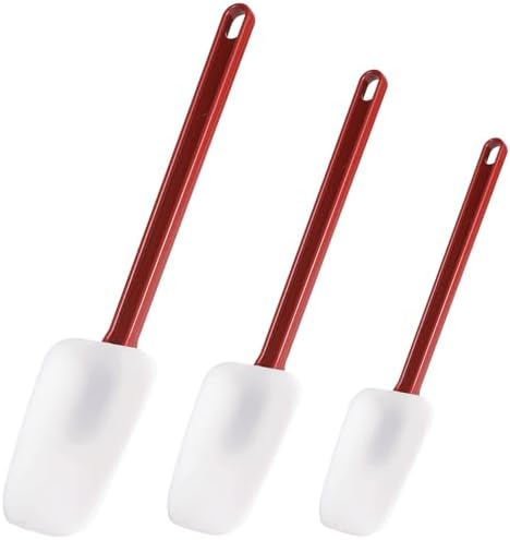 Silicone Rubber Spoonulas Pack of 3 (9.5/14/16-Inch), Commercial Silicone Spoonulas, Commercial Rubber Spatulas, Commerical Spatulas for Baking, Resistant to 500℉, Dishwasher Safe & BPA-Free