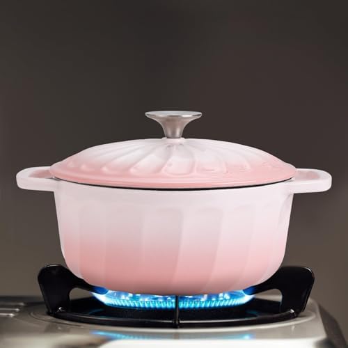Enameled Cast Iron Dutch Oven Pot with Lid, 3 QT Small Dutch Oven