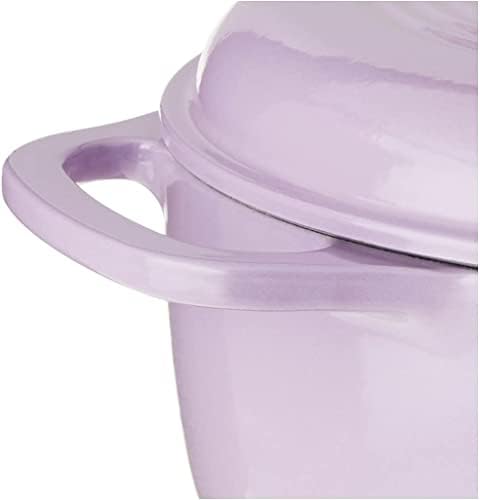 Lodge 7.5 Quart Enameled Cast Iron Oval Dutch Oven with Lid – Dual Handles – Oven Safe up to 500° F or on Stovetop - Use to Marinate, Cook, Bake, Refrigerate and Serve – Lilac