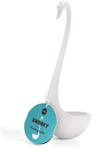 OTOTO Swanky Swan Soup Ladle- Silicone Soup Spoon, BPA-Free, Heat Resistant Soup Ladles For Serving & Cooking - Cute Kitchen Accessories, Unique Kitchen Gifts, Fun Cooking Gadgets (White)