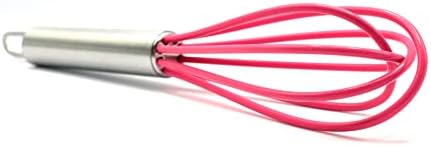 Mini Whisks 6 inch 2Pcs Stainless Whisk+silica gel, Hand Egg Mixer for Flour Cake Egg, Kitchen Cooking Baking Use Whisk