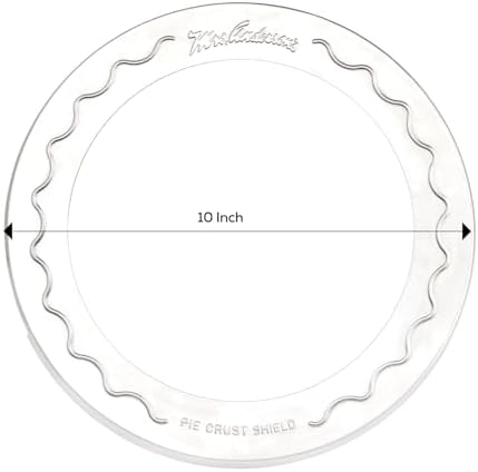 Mrs. Anderson's Baking Pie Crust Protector Shield, Set Of 2, Fits 9.5-Inch And 10-Inch Pie Plates, Prevents Over-Browning And Spills