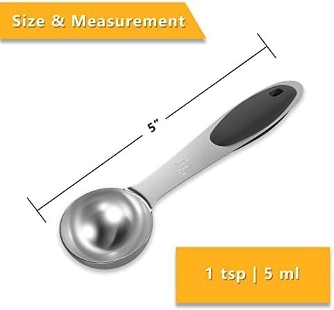 4PCS 1Tsp(5ml, 1/6oz) Measuring Spoon, Stainless Steel Measure Scoop
