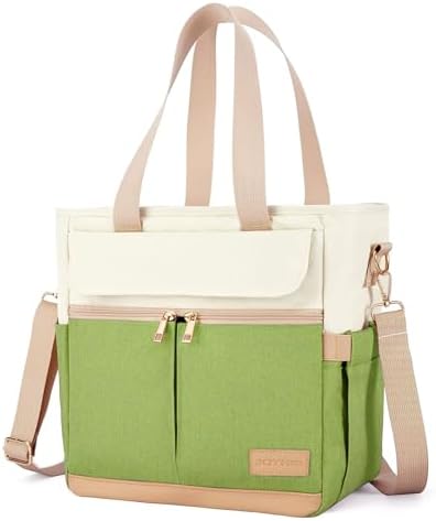 JOYHILL Lunch Bag for Women, Lunch Tote Leakproof Insulated Lunch Box with Shoulder Strap, Adult Reusable Lunch Cooler Tote Bags for Work Picnic Camping Beach (AVOCADO GREEN)