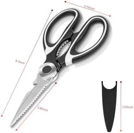 SZHLUX 2-Pack Kitchen Scissors Heavy Duty, Premium Sharp Kitchen Shears for Food, Fish, Meat, Bones, Poultry and Vegetables with Strong Stainless Steel Blades Multi Purpose Cooking Scissors