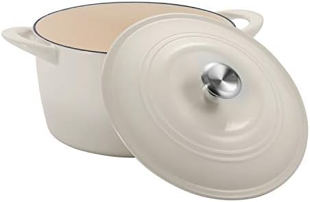 Tramontina 7 Qt Enameled Cast Iron Covered Tall Round Dutch Oven (Latte) - 80131/353DS