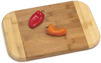 Lipper International Bamboo Wood Two-Tone Kitchen Cutting and Serving Board, Medium, 11-3/4" x 7-3/4" x 3/4"