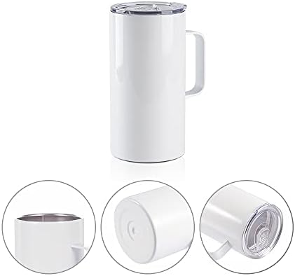 PYD Life 4 Pack Sublimation Tumblers Mugs with Printable Handle 20 OZ