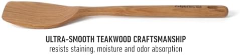 Calphalon Prime Solid Turner, 13-Inch Teak Wood Kitchen Spatula, Wooden Flipping Turner for Nonstick Cookware, Heat-Resistant Moisture-Resistant Cooking Tool