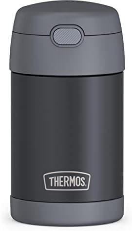 THERMOS FUNTAINER Food Jar with Spoon, Matte Charcoal, 16 Ounces (Pack of 6)