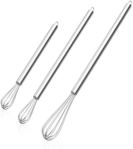 NileHome Mini Whisks Stainless Steel Whisk Set 7" 9" 11"-Kitchen Small Wisk