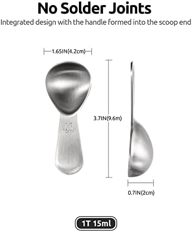 U-Taste 18/8 Stainless Steel Coffee Scoop: 1 Tbsp Scoop Metal Measure Spoon