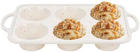 Silicone Jumbo Muffin Pan for Baking with Metal Reinforced Frame, 6 Cup Nonstick Extra Large Muffin Tin, BPA Free Cupcake Pan and Dishwasher Safe Big Muffin Pan