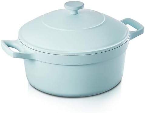 BEZIA 5.7 QT Lightweight Ceramic Nonstick Dutch Oven with Lid, Stock Pot