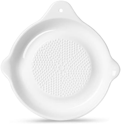 ONTUBE Ceramic Grater Plate for Ginger, Garlic, Onion (5.5" x 1 Pieces)